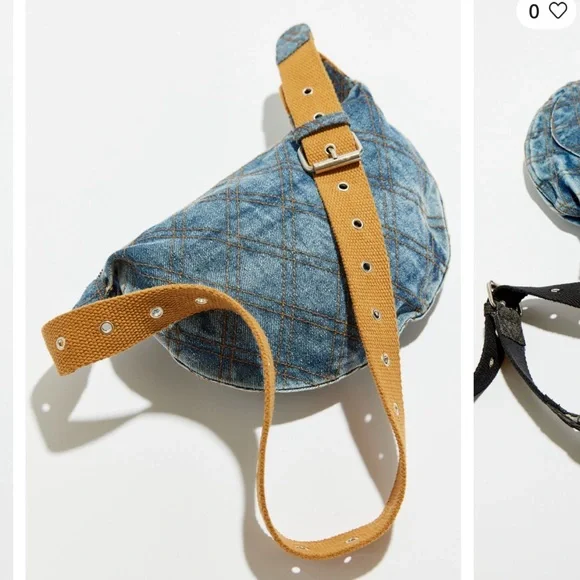 URBAN OUTFITTERS Quilted Denim Sling Bag - Picture 2 of 6